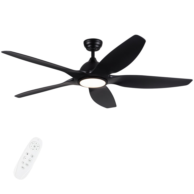 Dainius 60'' Ceiling Fan with LED Lights, Black