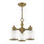 Lustre classique à 3 lumières avec abat-jour Hiawatha