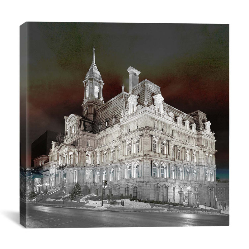 "canada montréal city hall 3" , reproduction de photo sur toile, H 18 po x l 18 po x P 0,75 po