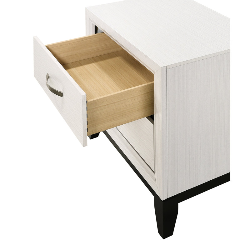 Table de chevet blanche 2 - contemporaine et pratique pour la chambre à coucher chic, Blanc