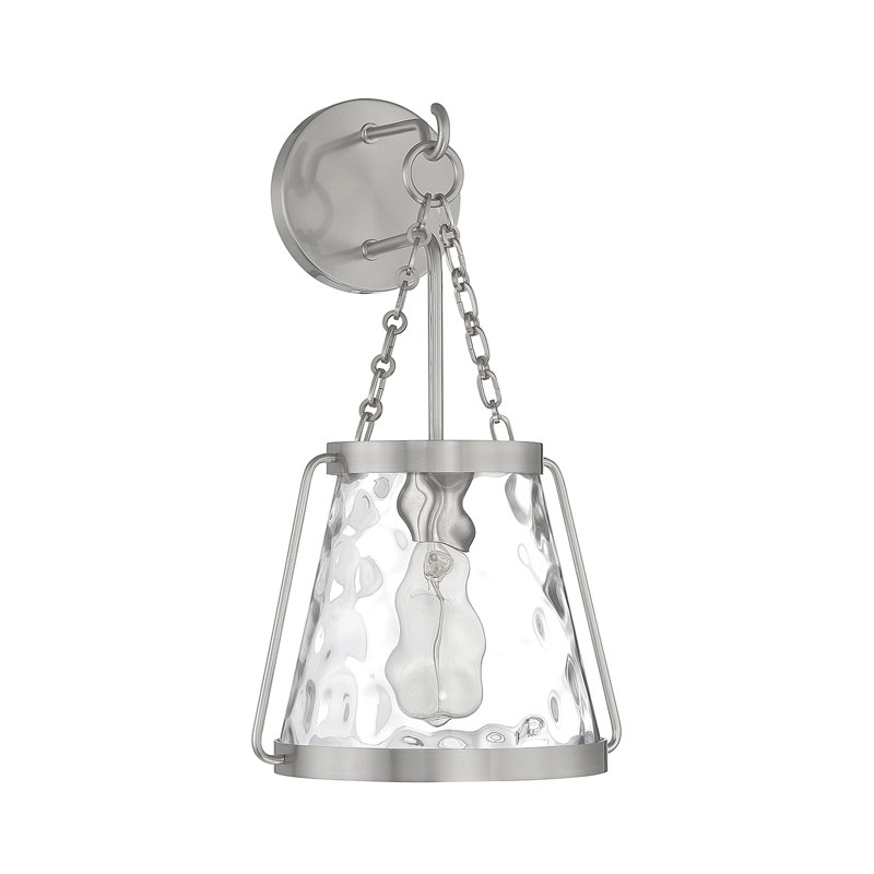 Applique à bras en métal Caaliyah en nickel satiné, Nickel satiné