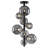 Modern Black Flush Mount Ceiling Light with Water-Transfer Wood Grain Metal Frame and Gradient Smoky Gray Glass Globes, 4-Light or 8-Light Option for Bedroom, Hallway, Kitchen - ETL Listed-1054436068