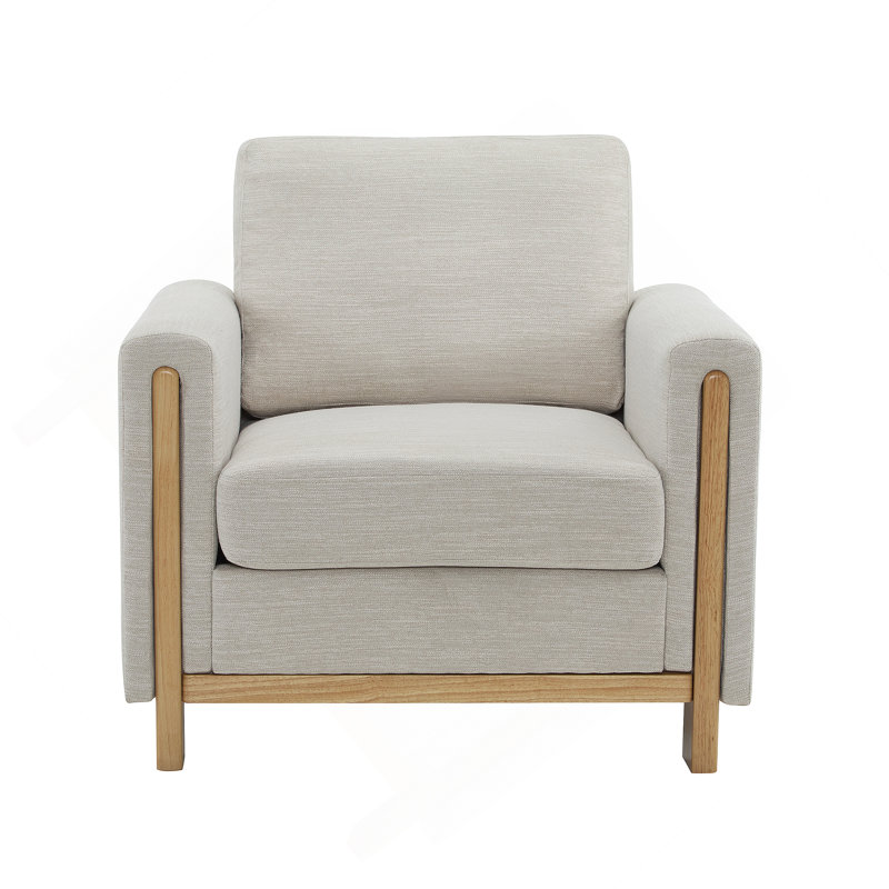 Fauteuil rembourré en tissu Harmonia, Beige