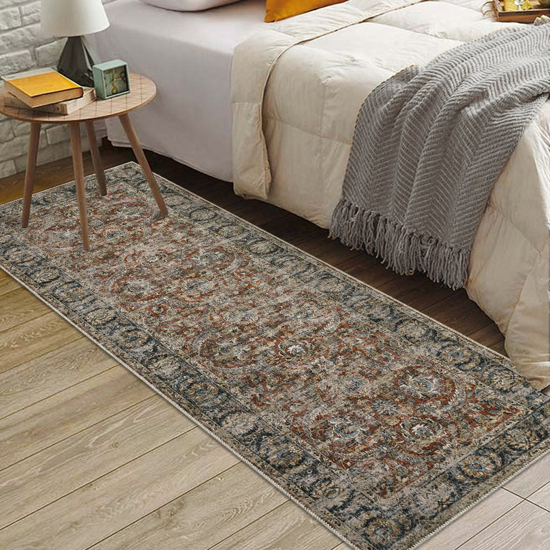 Luedora Washable Oriental Rug, Tapis de couloir 2 pi x 6 pi