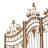 Metal Hinged Foldable Arched Partition 5 Panel Partition Room Divider Screen with Acanthus Design