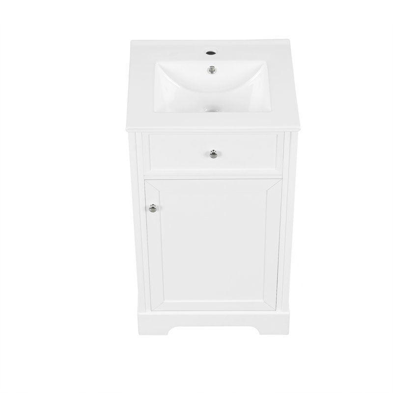 Luxueux meuble-lavabo avec lavabo offrant beaucoup de rangement et un design moderne