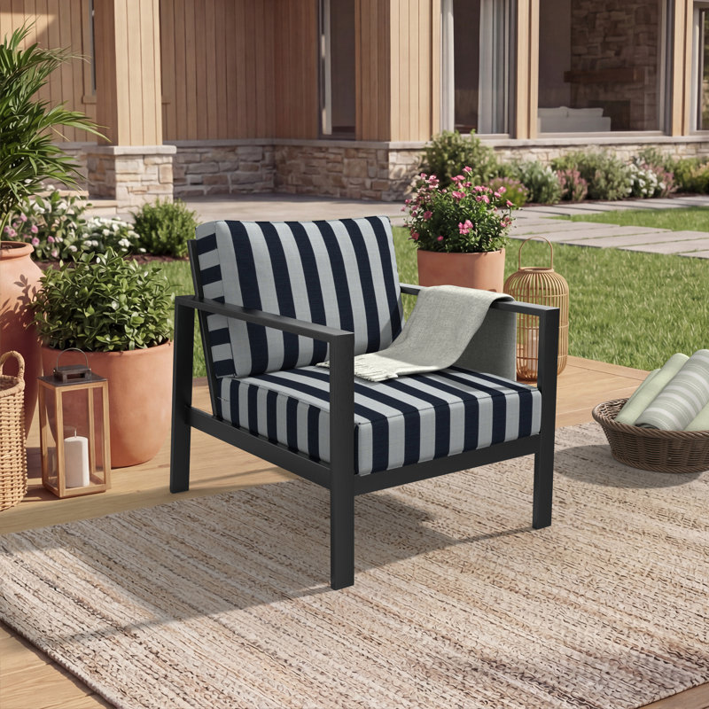 Sunbrella® Outdoor Deep Seating Louge Chair Cushion, 23" W x 25" D, Dupione Expressive Mist