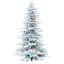 6.5-Ft. Flocked Mountain Pine Christmas Tree with Multi-Color LED String Lighting