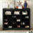 Shoe Cabinet with 24 Cubbies, Contemporary Curved Base, Versatile Hallway/Bedroom Storage, Black | Particle Board | Hallway