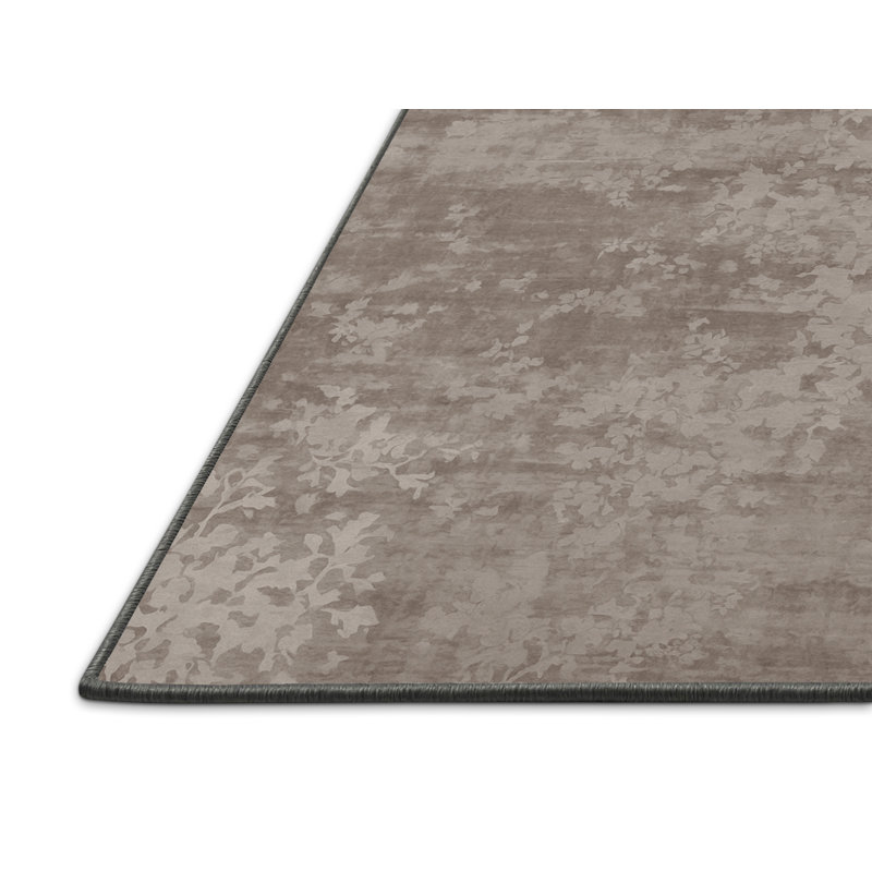 Tapis gris soyeux et moelleux, Rectangle 8 pi x 12 pi