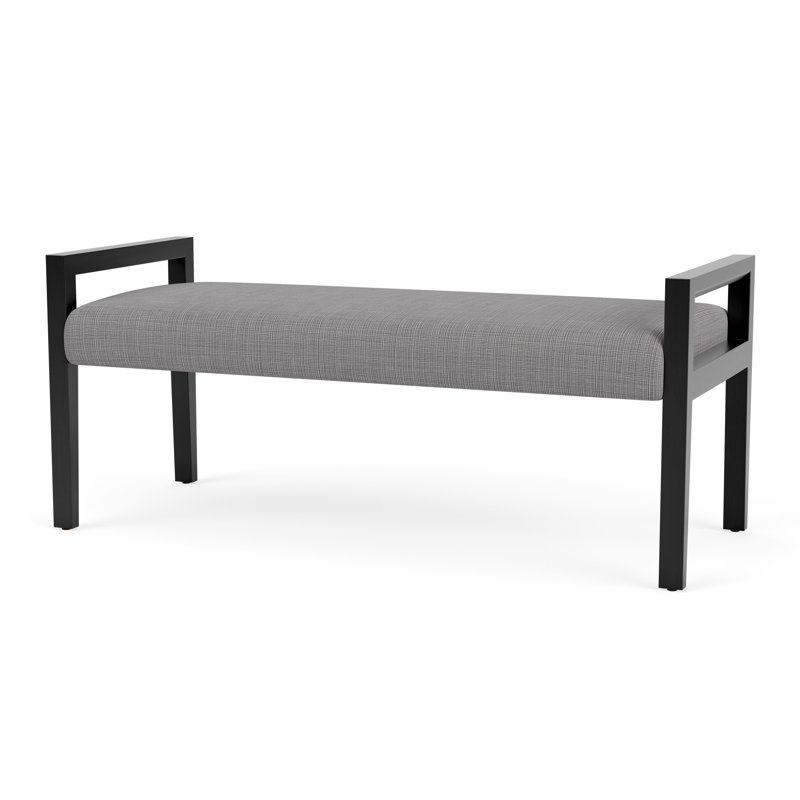 Banc en bois 2 places Brooklyn, Chambray Gray, Black