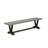 3-Piece Dining Table Set Consists of a Dining Room Table and 2 Small Benches - Cement Table Top and Wire Brushed Black Finish-1860476369-1860476367-1860476360