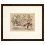 Flyfishing In The Stream Print by Daughdrill