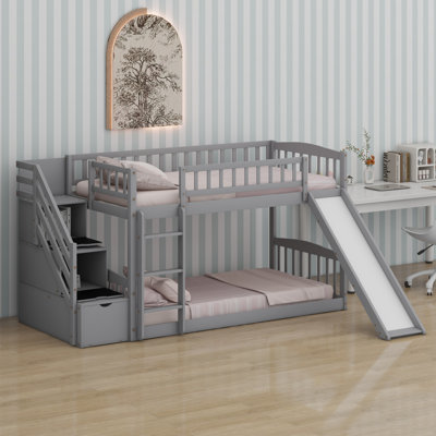 Bunk Bed With Storage Stairway And Slide
