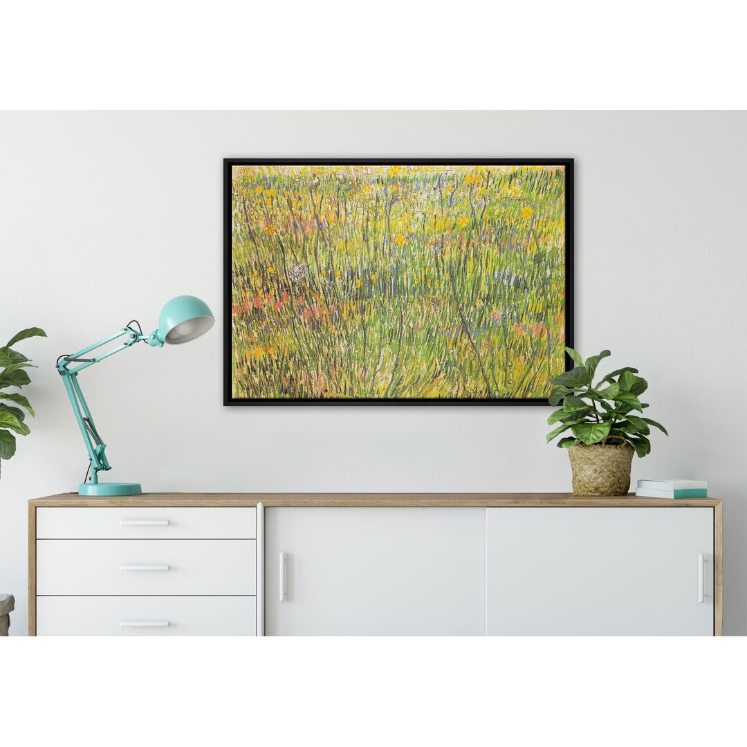 Gerahmter Kunstdruck Leinwandbild Grasfleck von Vincent Van Gogh