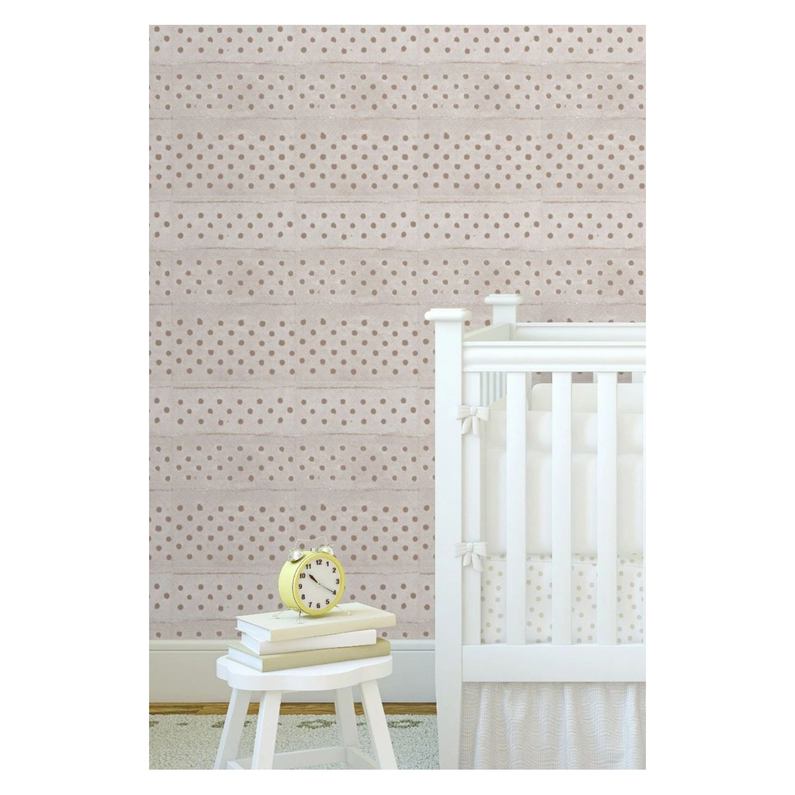 Mrs Paranjape Papers Stitched 10' L x 24" W Wallpaper Roll, Truly Taupe, Self-adhesive