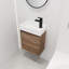 Meuble-lavabo de 18 po avec lavabo simple - grand espace de rangement, lavabo en céramique, design classique, salle de bain en ébène brun, lavabo de qualité, style épuré,