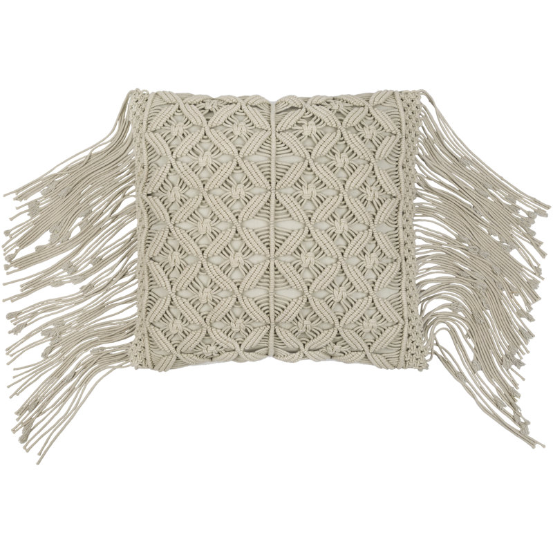 Punta Tassels Cotton Throw Pillow, Polyester/Polyfill