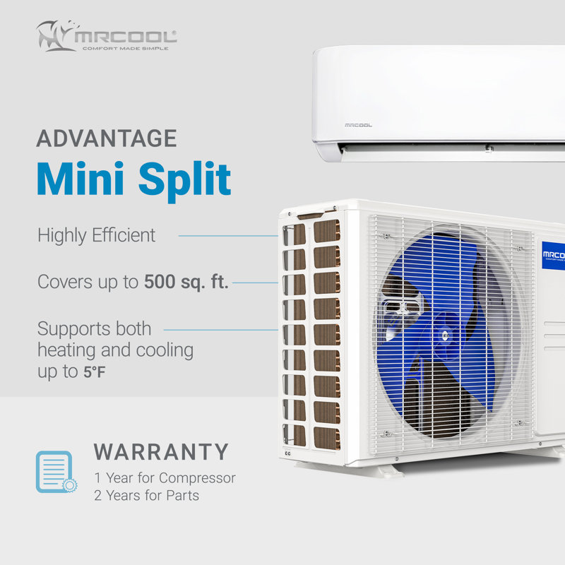 MRCOOL 12,000 BTU White Ductless Mini Split Air Conditioner and Heat Pump