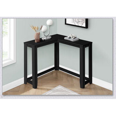 Modern Narrow Corner Console Table, White Laminate, Perfect For Entryway And Small Spaces, Durable And Stylish Design