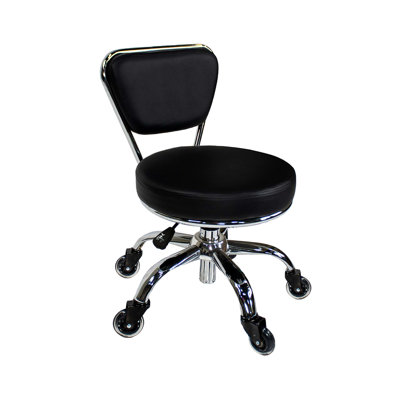 Dinjar Height Adjustable Rolling Short Stool by Latitude Run
