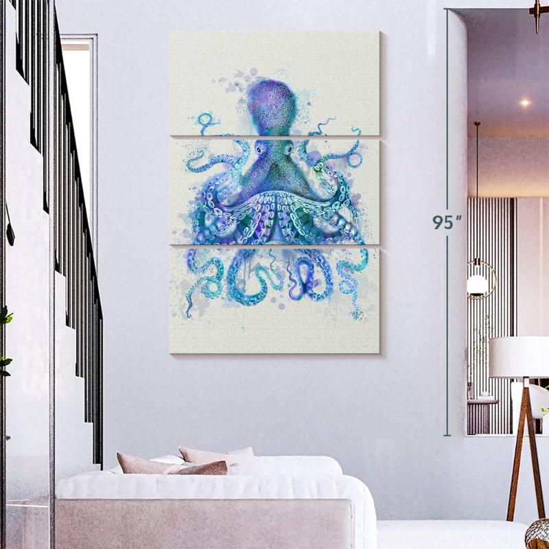 Brampt Octopus Rainbow Splash Blue, 38'' H X 24'' W