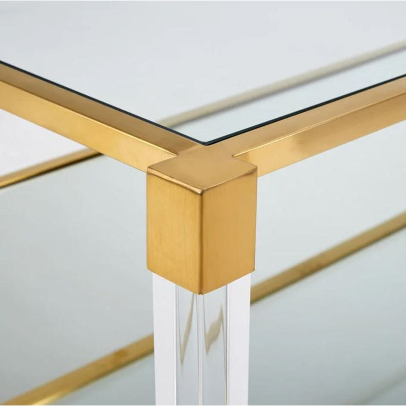 Romel Glass Coffee Table, Gold
