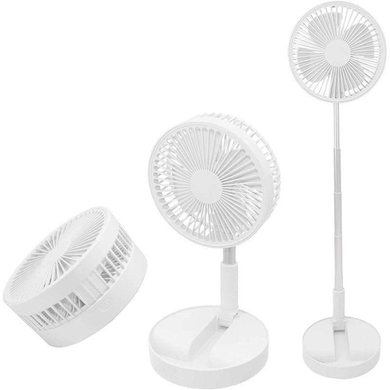 Mcmartin & Brown Stand Fan, Folding Portable Telescopic Floor/usb Table Desk Fan With 7200mah Rechargeable Battery, Adjustable Pedestal Fan 3-speed Quiet