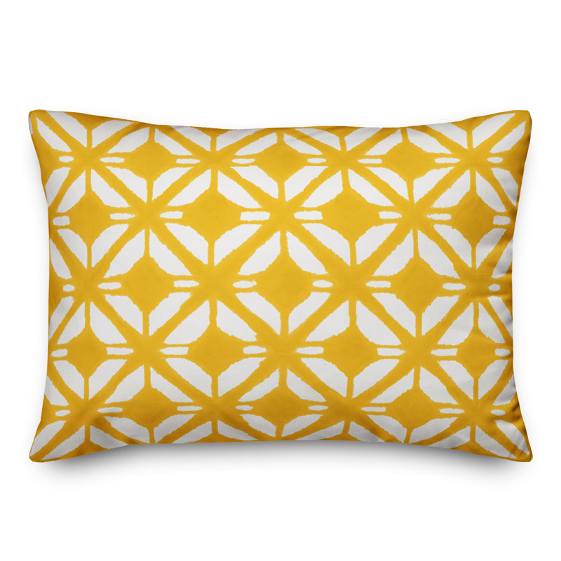 Geometric Throw Pillow, Yellow/White