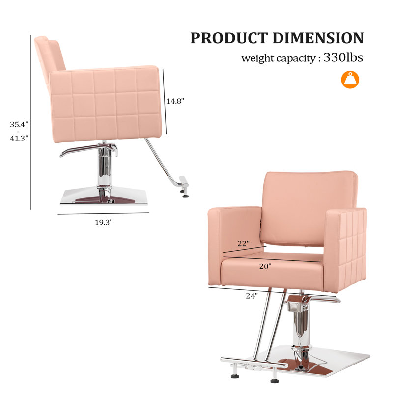 Fauteuil de salon pivotant en similicuir Kynslea, Rose