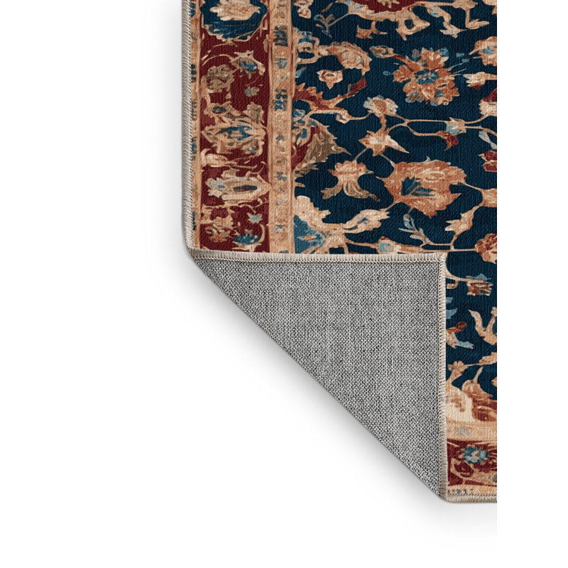 Tapis brun Tabriz lavable à la machine, Tapis de couloir 2 pi x 5 pi