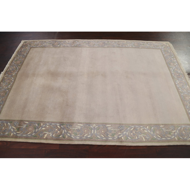 Tapis oriental en laine népalais noué à la main 5 x 8 po, 5 pi 3 po x 7 pi 11 po