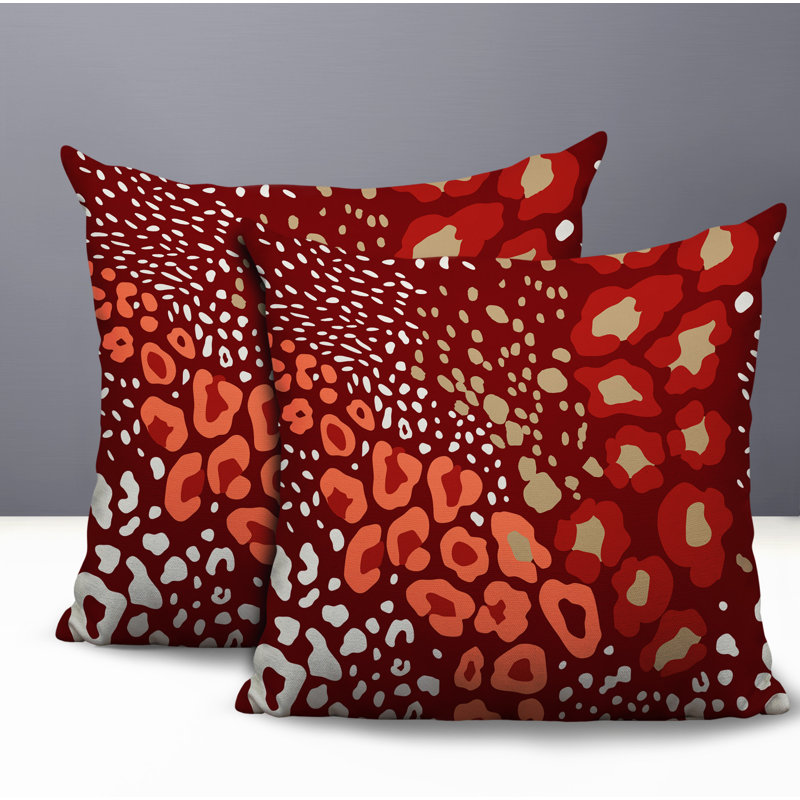 Oreiller réversible intérieur / extérieur Ashly, 18x18, Red