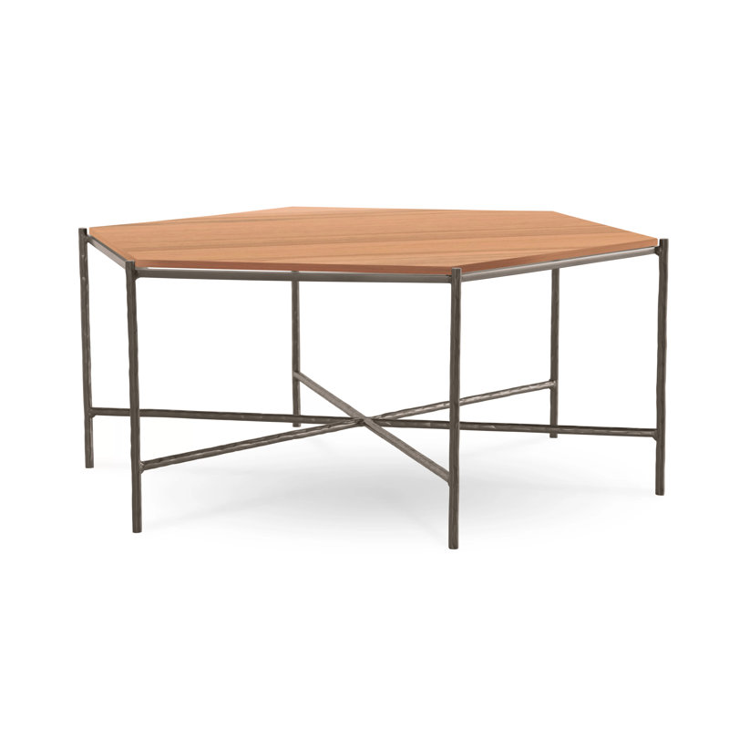 Athena Coffee Table, Saddle, Maple, Burnished Iron