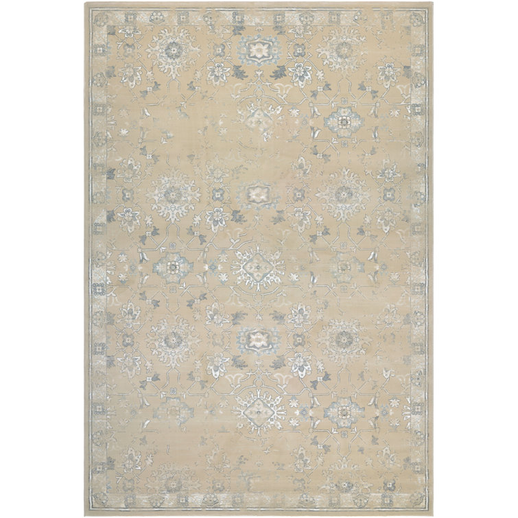 Tapis beige tissé à la machine Nicolas