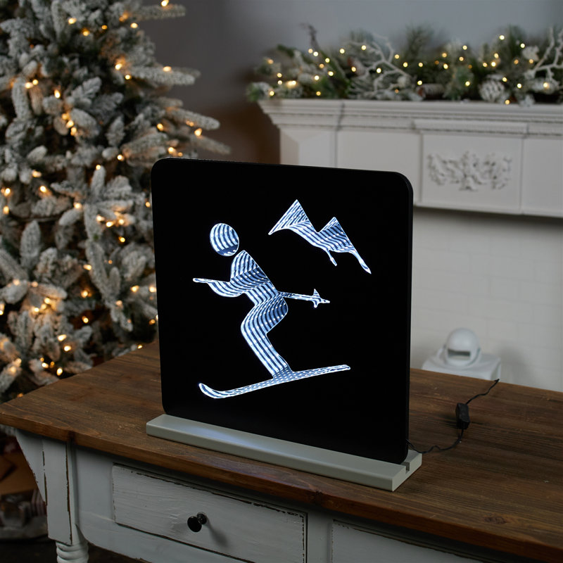 Mountain Skier EkkoLight Plaque 15.5"SQ