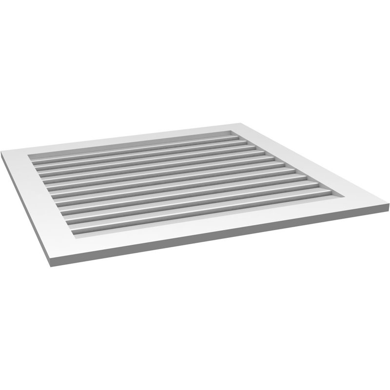 Évent à pignon fonctionnel en uréthane rectangulaire à fixation en surface, brun clair apprêté, H 38 po x l 40 po x P 1 po