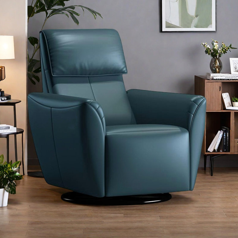 Modern Simple Home Ergonomic Functional Recliner, Dark Blue