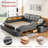 Multi-Functional Bed, Solid Wood Frame and Faux Leather Upholstery, Remote-Controlled Massage Recliner on the Right, Modern LED Lights, Bluetooth Speakers, USB Charging Ports, Adjustable Backrest-100536386-100536389