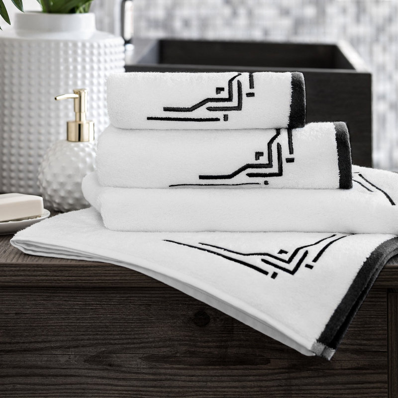 100% Cotton Midweight Hand Towel, Black
