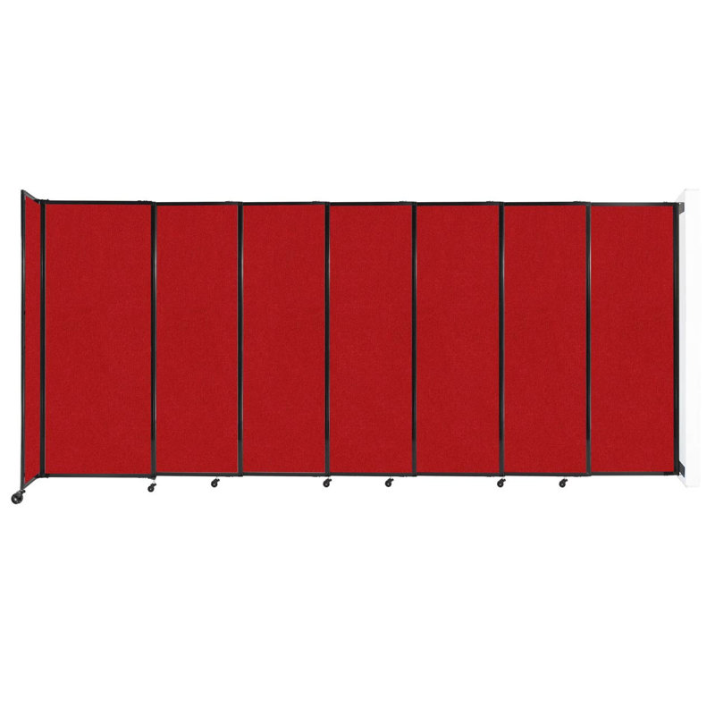 Cloison coulissante 5 pi, Rouge, 82" H x 186" W x 1" D