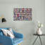 Motifs fantaisistes pour étagères, impression d'art mural d'architecture contemporaine colorée et vibrante-1022590086