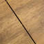 Table de salle à manger ronde extensible pour 4 à 6 sièges avec rallonge rétractable, plateau en panneau de fibres à densité moyenne brun et pieds en métal argenté froid