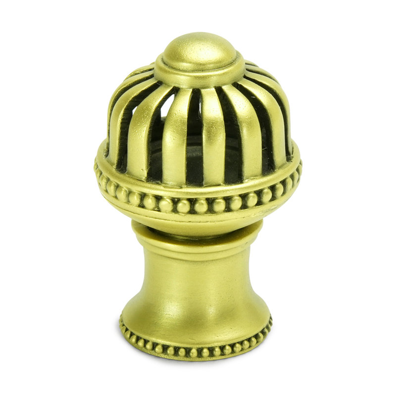 Cricket Cage bouton rond moyen avec pied évasé au fini laiton bruni, Laiton brossé, 1 1/4", 1 1/4"