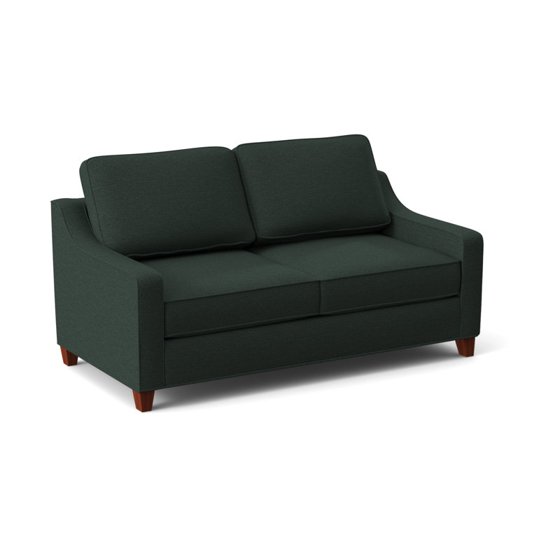 Clark 74" Square Arm Sofa with Reversible Cushions, BM Cherry, Herring Cove Aquamarine