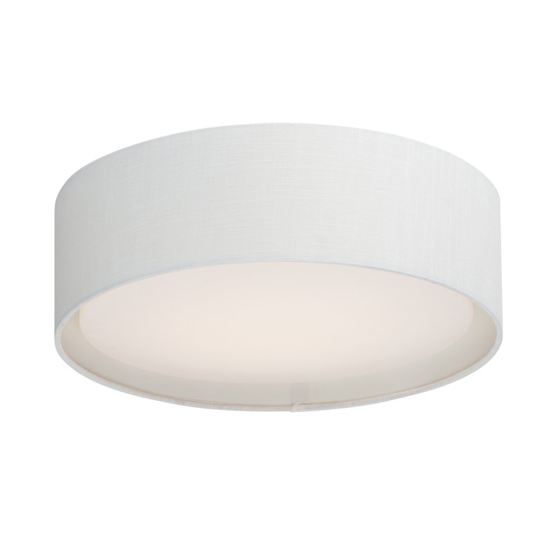 Jessalyn LED Flush Mount, 5.5" H x 16" W x 16" D, White Linen