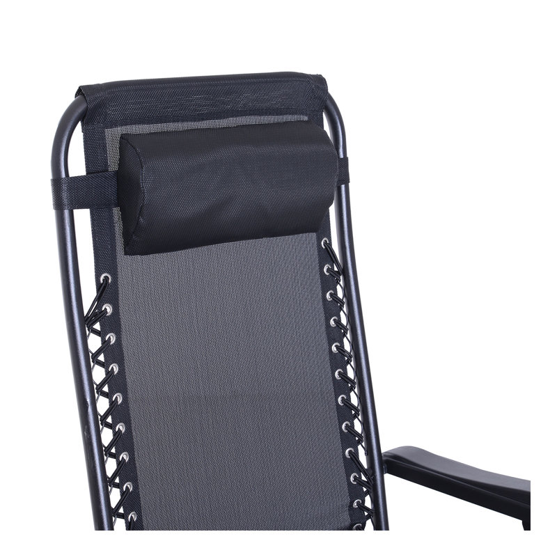Outdoor Rocking Chairs, Foldable Reclining Zero Gravity Lounge Rocker W/ Pillow, Cup & Phone Holder, Combo Design W/ Folding Legs