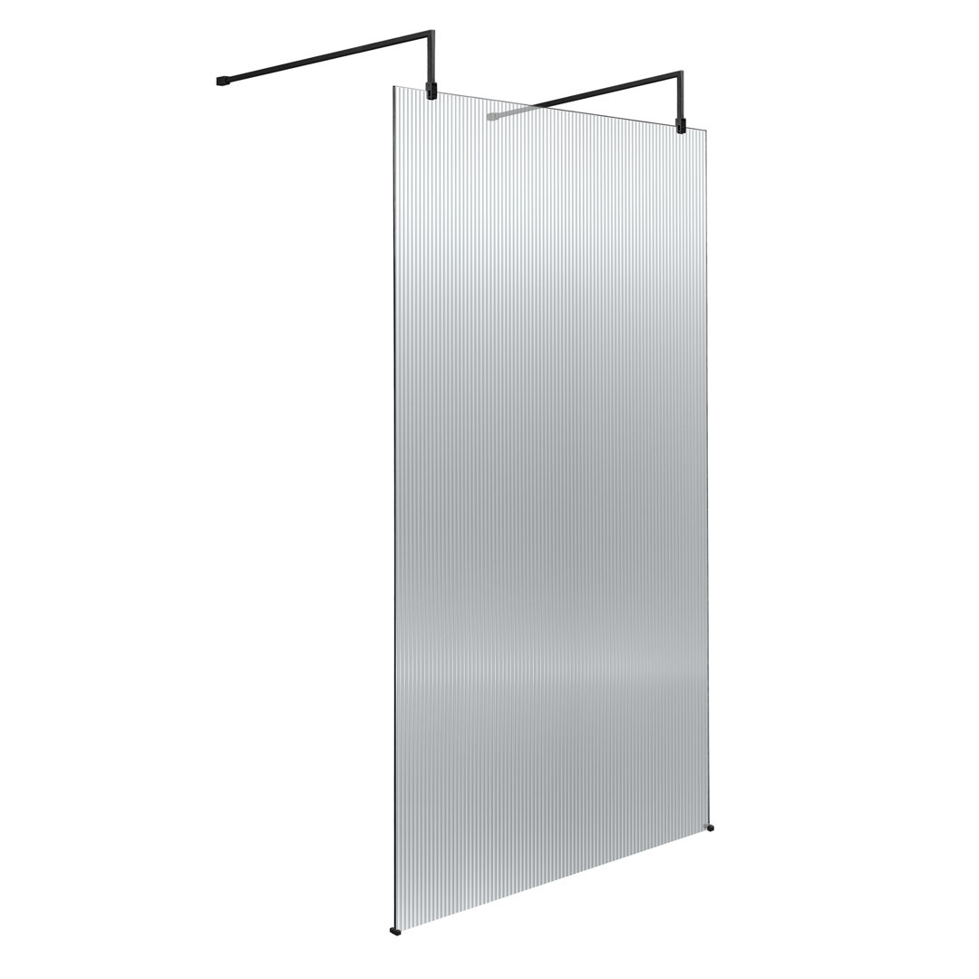 Fluted 1948 mm H Frameless Wet Room Glass Screens