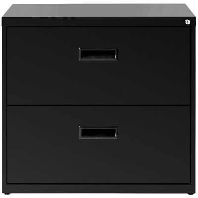 Hirsh SOHO Black 2-Drawer Lateral File Cabinet With Arc Pulls