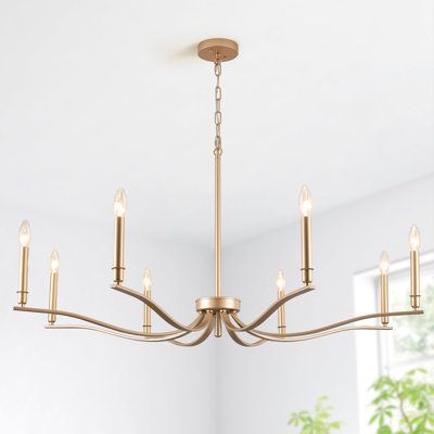 Lustre 8 lumières de style campagnard à 8 lumières de 43,7 po de largeur